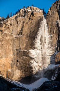 Latticework of ice on Upper Yosemite Fall