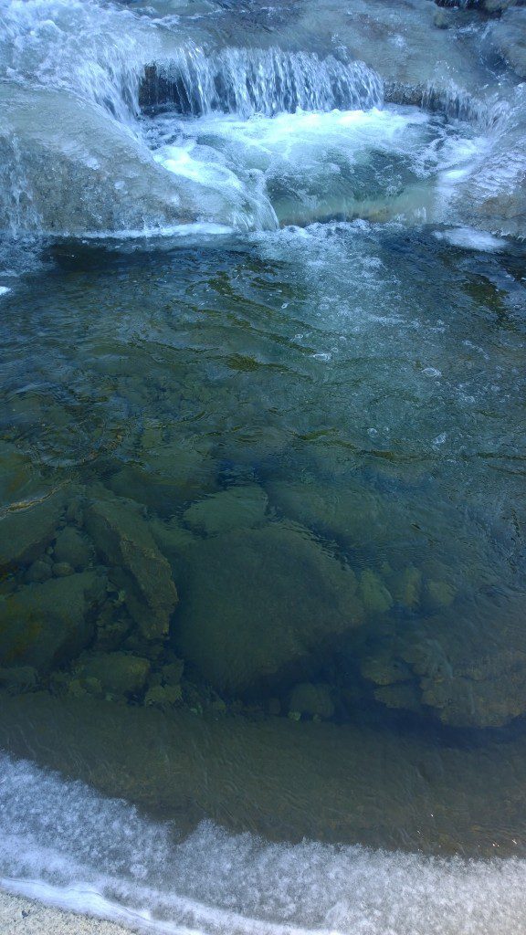 Ice-lined pool on the Chilnualna Falls Trail