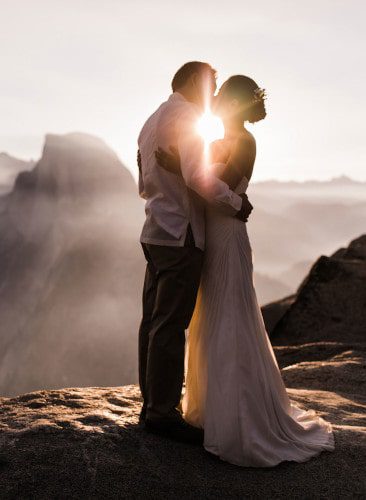 Wedding couple at Glacier Point