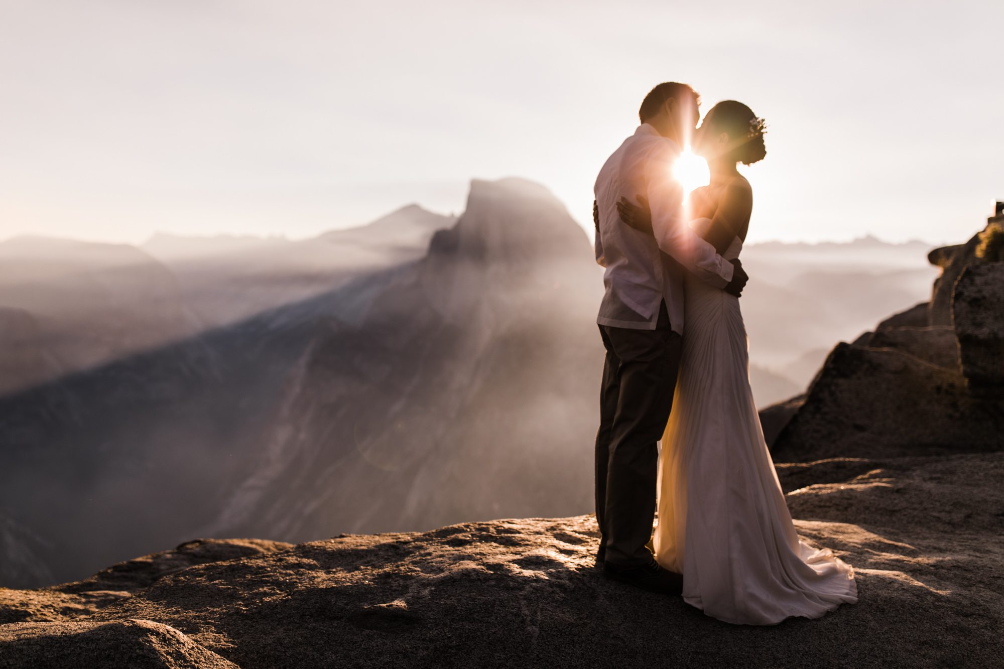 Wedding couple at Glacier Point