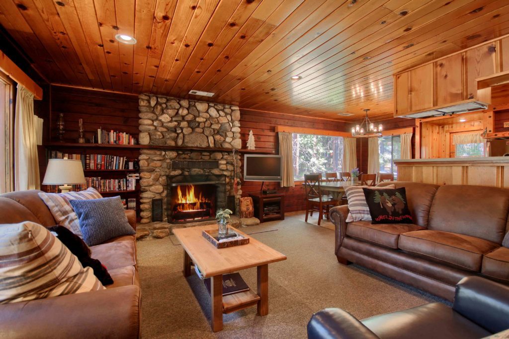 Cabin 57 Fireplace at The Redwoods In Yosemite