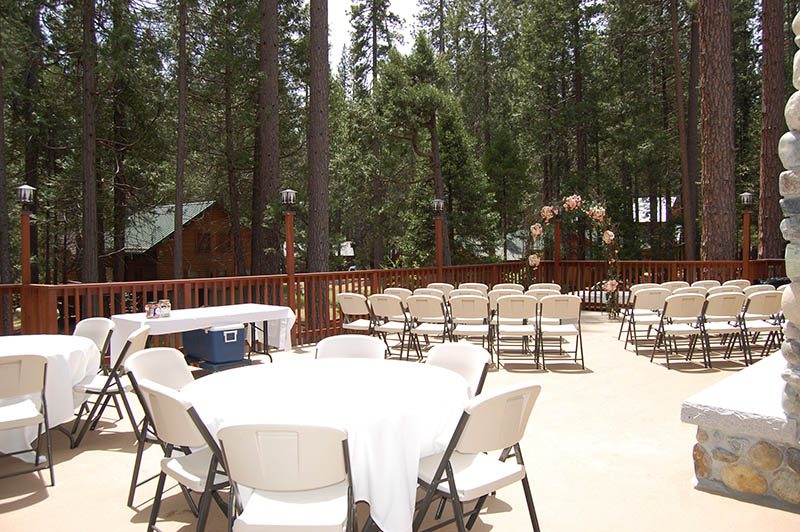 Outdoor seating at the Wedding and Event Center