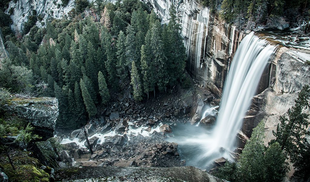 View of Vernal Fall from the John Muir Trail
