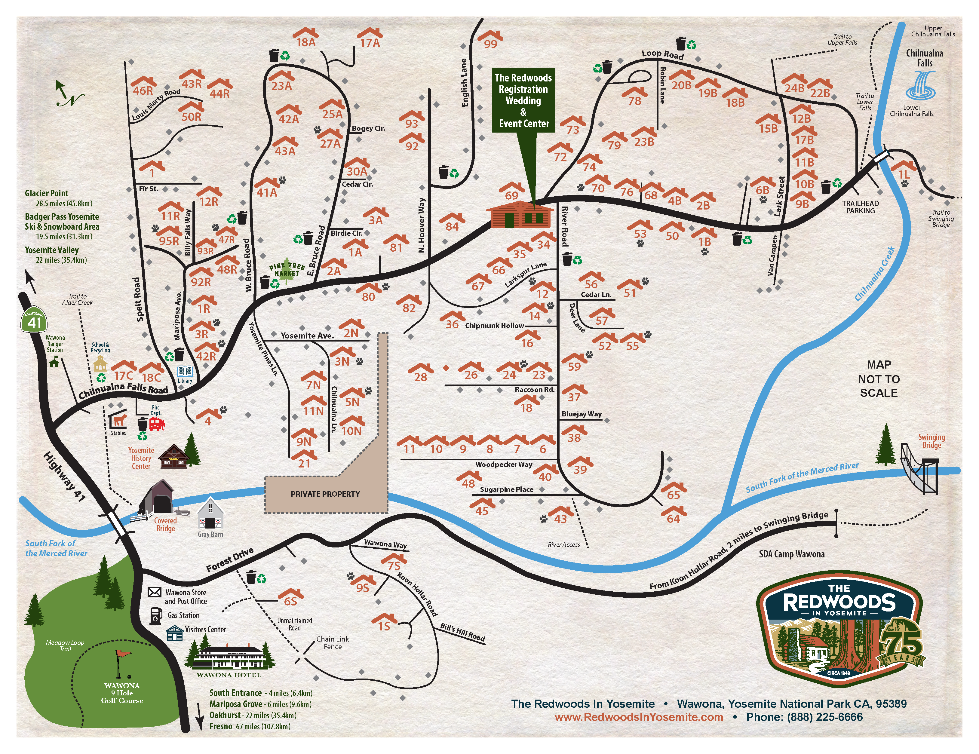 The Redwoods In Yosemite Vacation Home Rentals Map