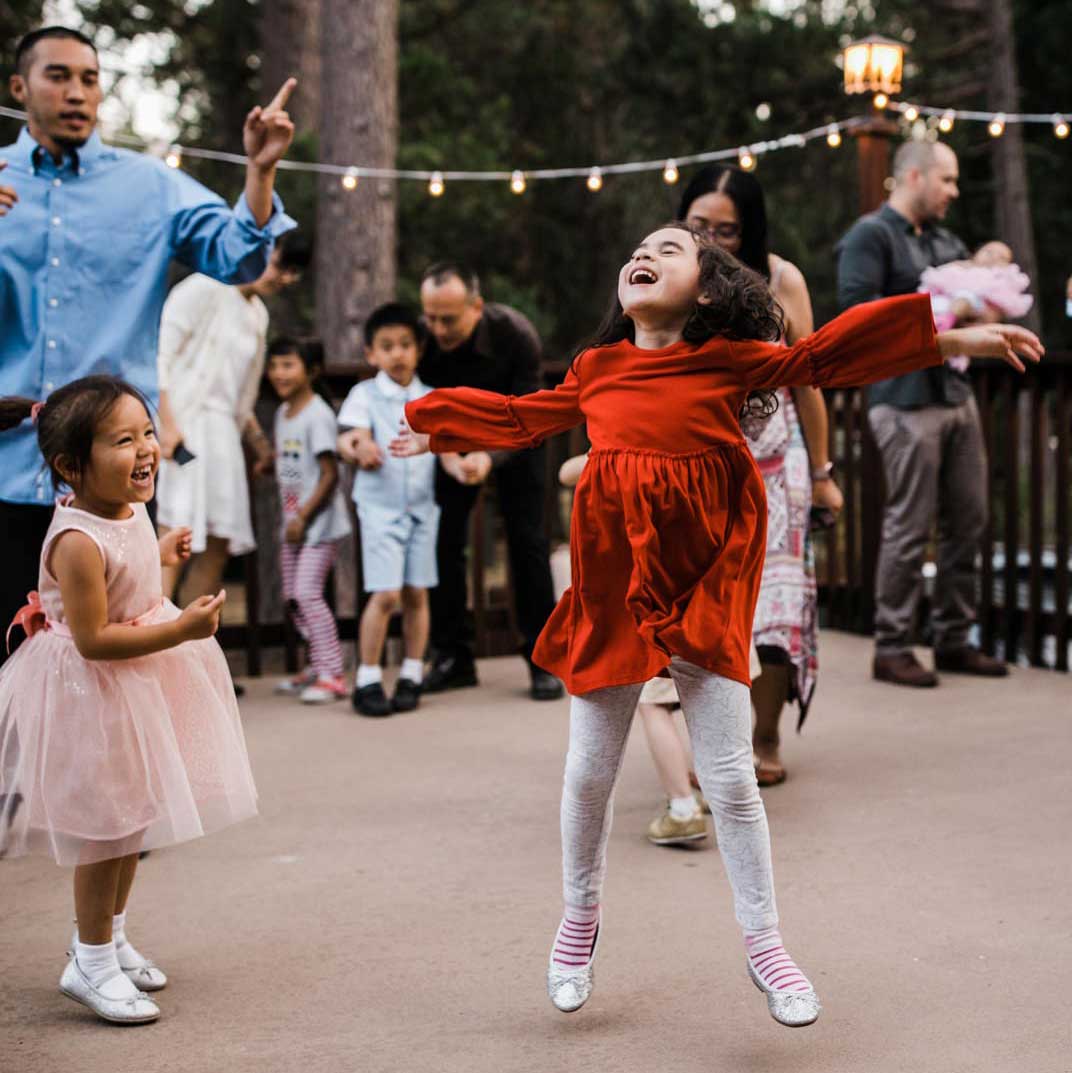 kids dancing at a wedding reception