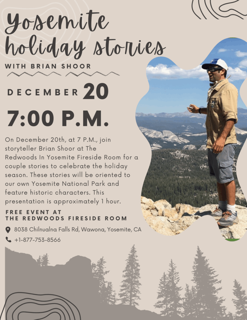 Yosemite storyteller event flyer