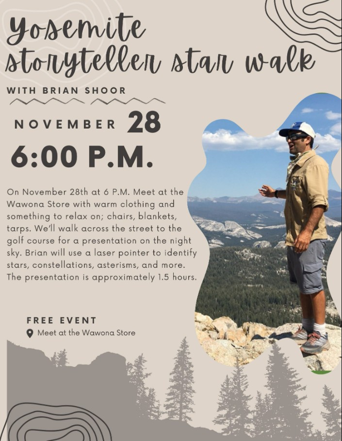 Yosemite storyteller event flyer