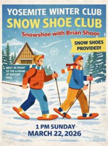Full poster for the guided snowshoe walk